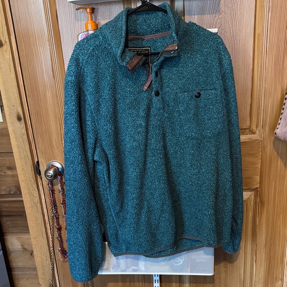 Teal Pullover Fleece Sweater